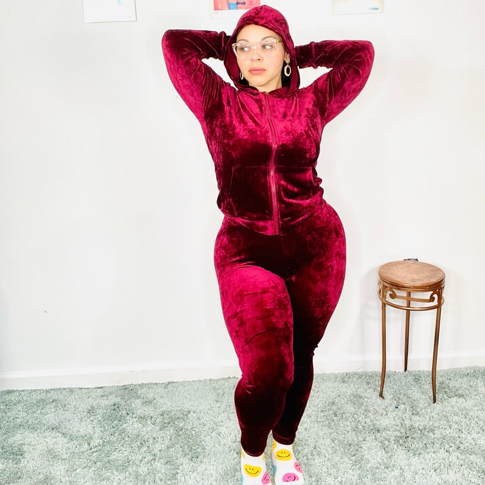 BFF Velour Jogger Set: Mauve - Picture 9 of 12